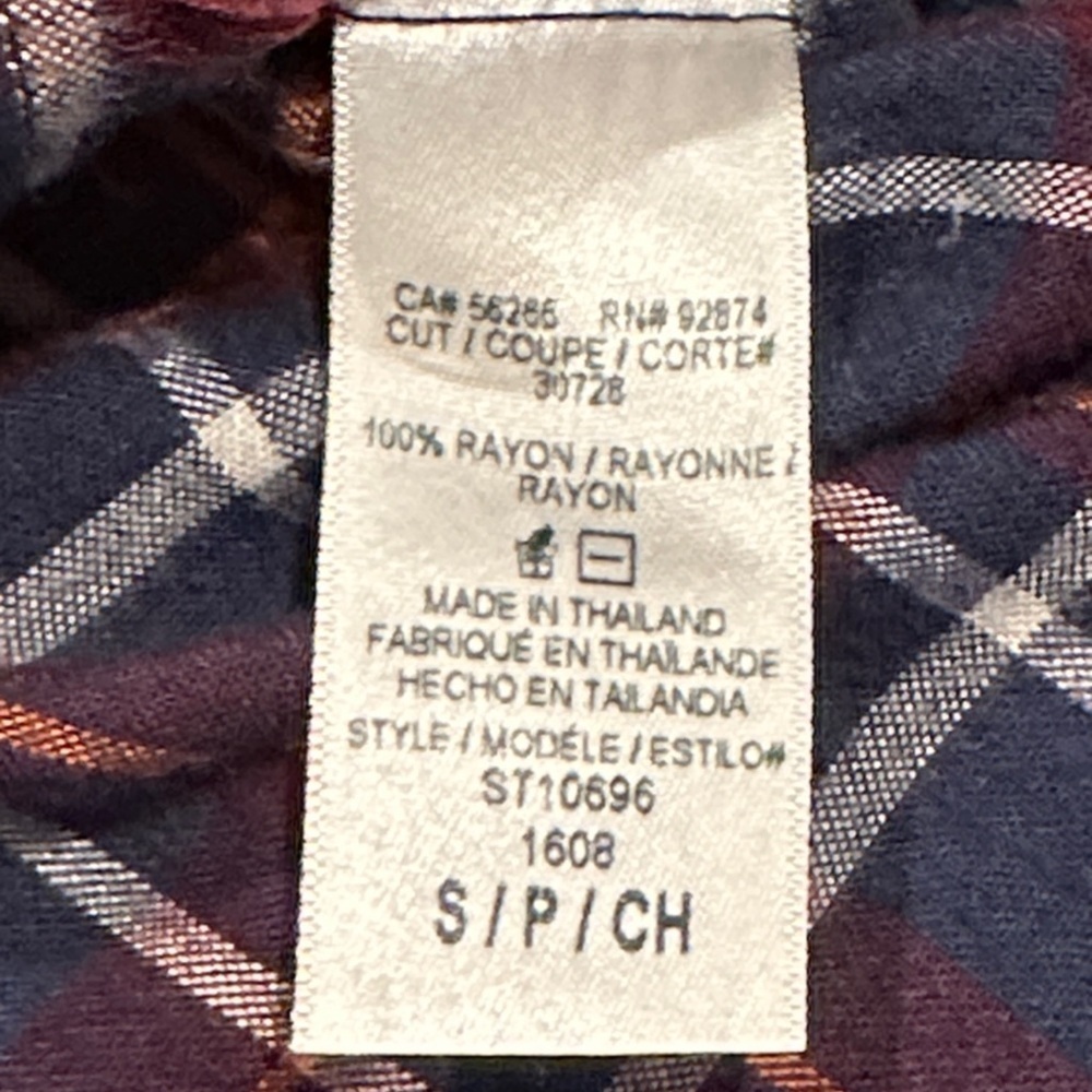 Splendid Navy and Red Plaid Button Down Shirt - Picture 7 of 7